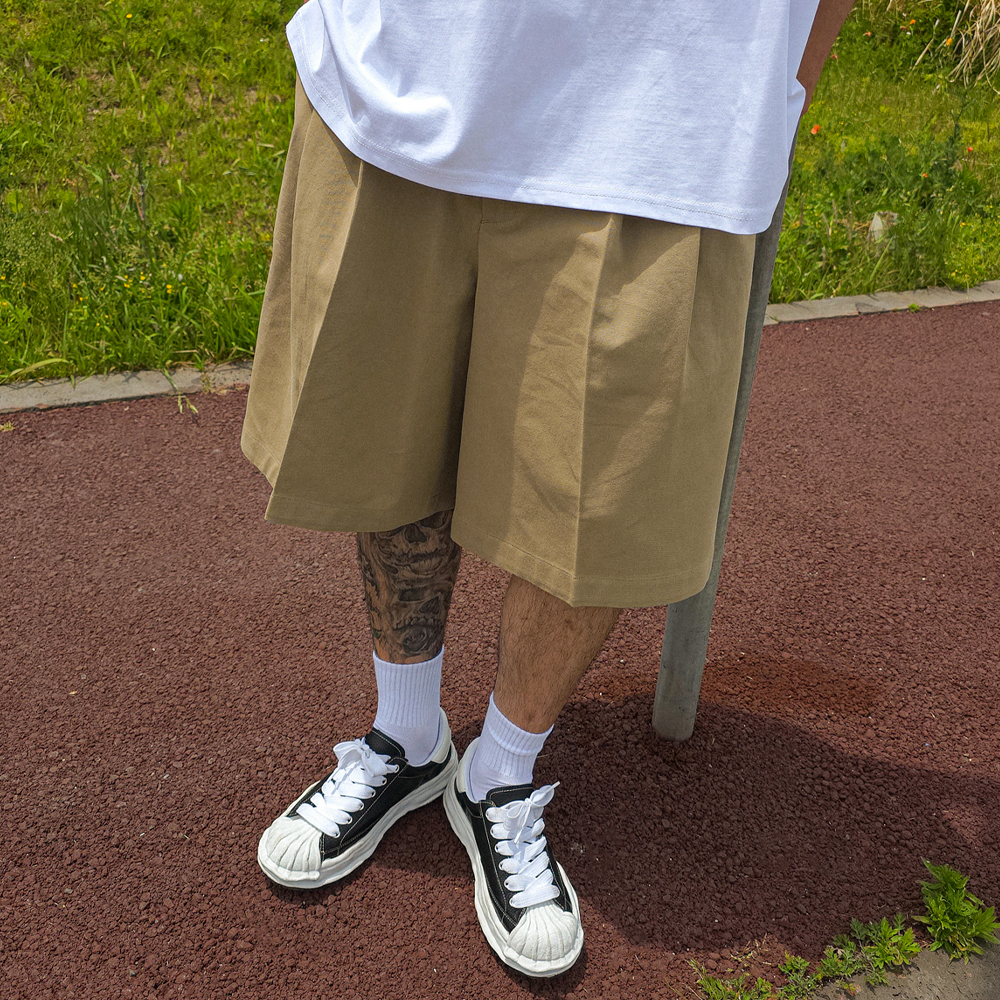 (XL-6XL)<BR>알칸타르 핀턱 バミューダ ハーフパン