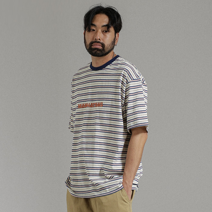 부이야크 ストライプ 半そでティー
