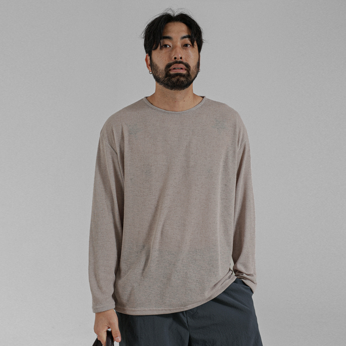 티그리트 リネン 長袖Tシャツ