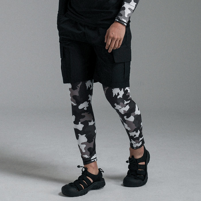 (M-4XL)<BR>아직 청춘 카모 水レギンス