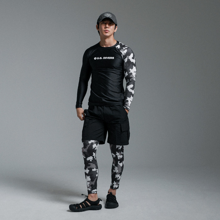 [SET](M-4XL)<BR>무슨 말을 더해 카모 軽警備員 + 아직 청춘 카모 水レギンス