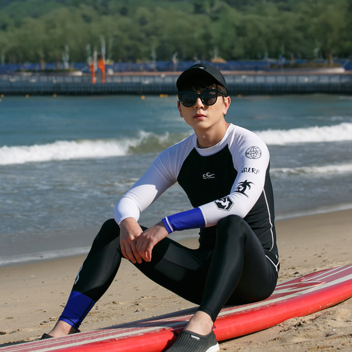 [SET](M-5XL)<BR>하이라이트 軽警備員 + 원탑 水レギンス
