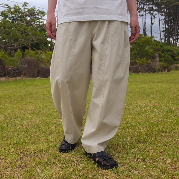 (XL-6XL)<BR>키샨 커브드 벌룬면밴딩팬츠