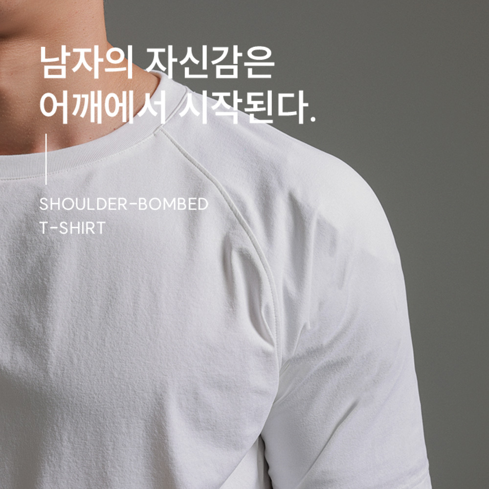 (M-5XL)<BR>락슈 어깨뽕 半そでティー