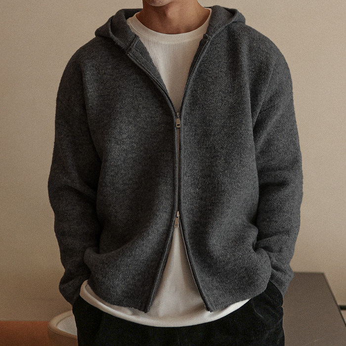 (3XL-6XL)<BR>자스오 フードニットジップアップ 8723