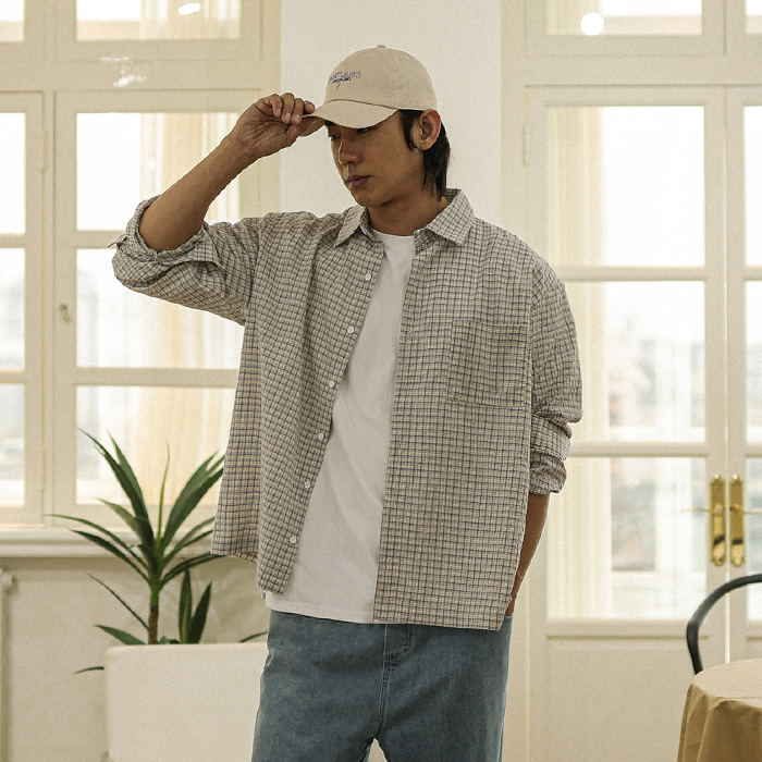 (XL-5XL)<BR>테임즈 チェック柄のシャツ