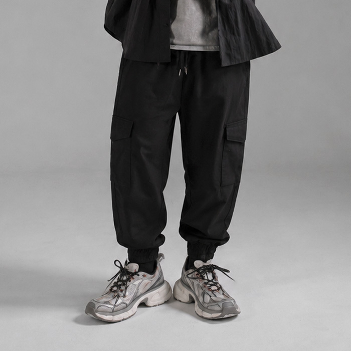 (L-4XL)<BR>넛찌 バンディング ジョガーパンツ <br><font color="#660616"><B>*長さを選択 (基本的な,ロング+10cm)</B></font>