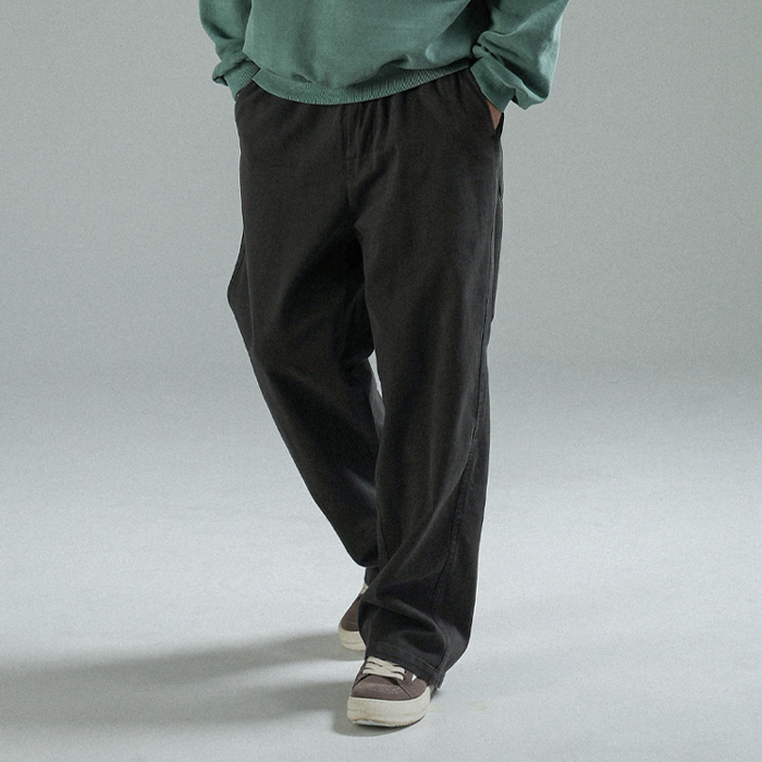 (L-7XL)<BR>터킷 セミワイドフィット バンディング綿ズボン