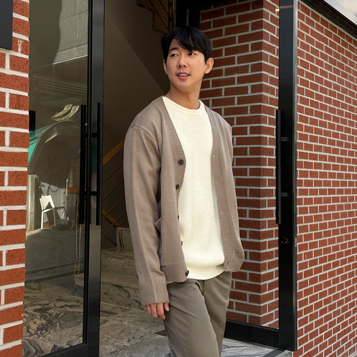 (L-4XL)<BR>프래드 カーディガン