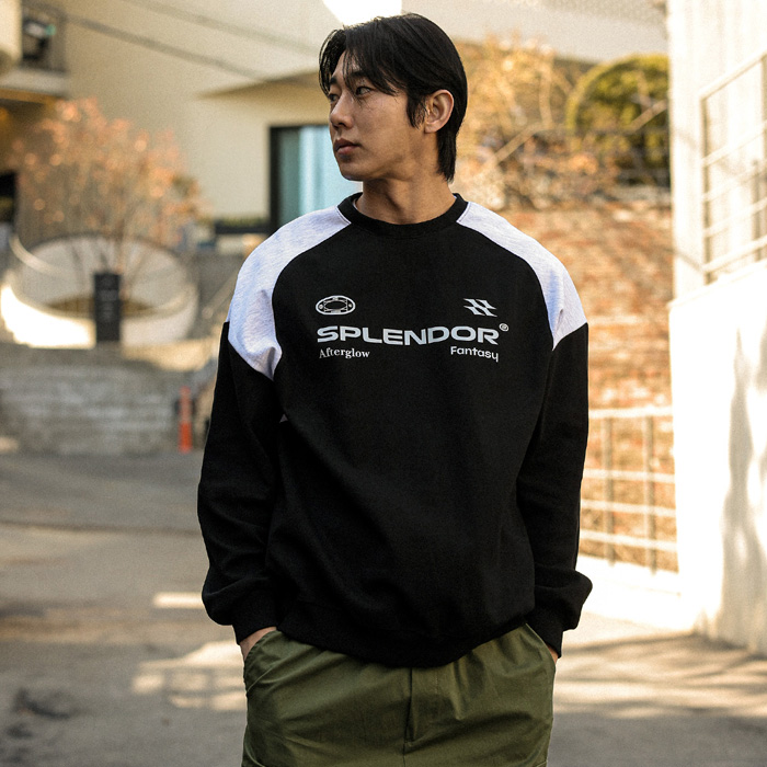 (M-5XL)<br>라메틴 배색맨투맨