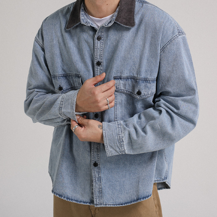 (L-3XL)<br>코벳 デニムシャツ