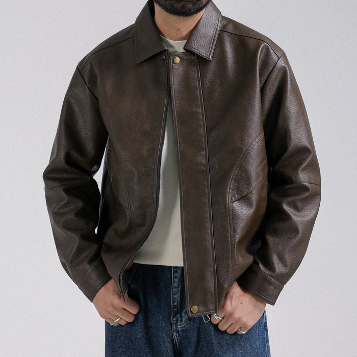 (M-5XL)<br>쿠우사마 레더자켓
