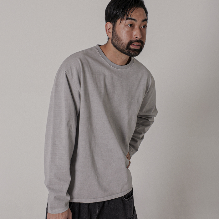 (XL-6XL)<BR>아플로 乳首を覆うさま 顔料 長袖Tシャツ
