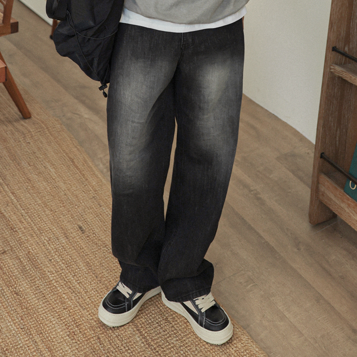 (M-3XL)<BR>라튜크 セミワイドフィット デニムパンツ