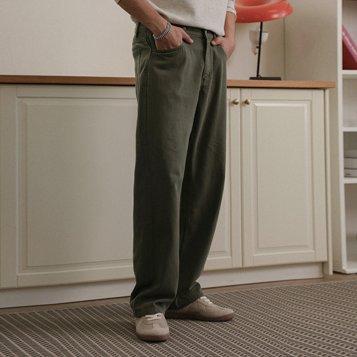 (M-5XL)<br>탄발트 標準フィット 綿パンツ